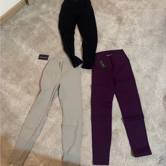 Peachy Athletic Pants - Active High-Waist Leggings - Black, Taupe, Purple
